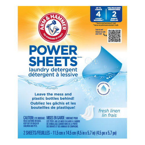 Arm & Hammer Power Sheets Laundry Detergent Fresh Linen, 115/2ct